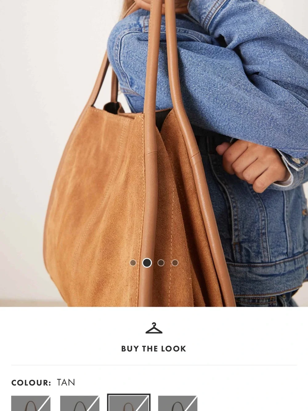 ASOS Tan Suede Tote Shoulder Bag